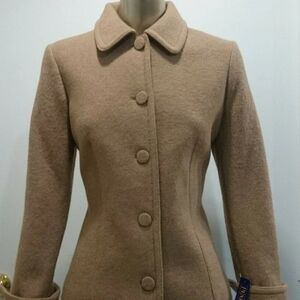 Pendleton Women's Pea Jacket Coat Tan 100% Wool XS